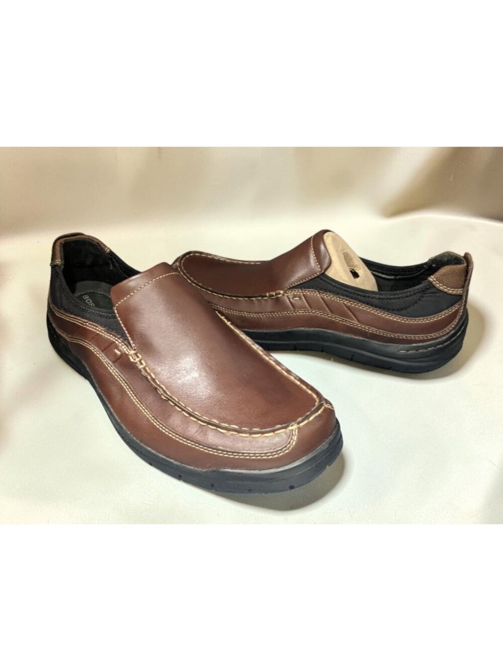 Bostonian Men's Kongo Excel Slip On Shoes Leather Brown Size 8 WIDE NEW NO BOX!